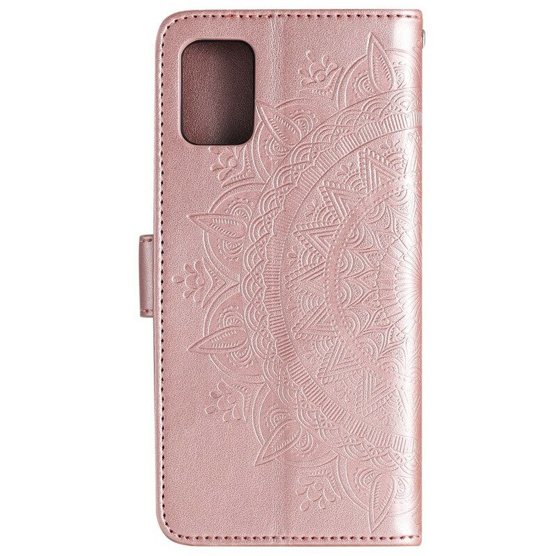 Folio-hoesje voor Samsung Galaxy A51 Zon Mandala