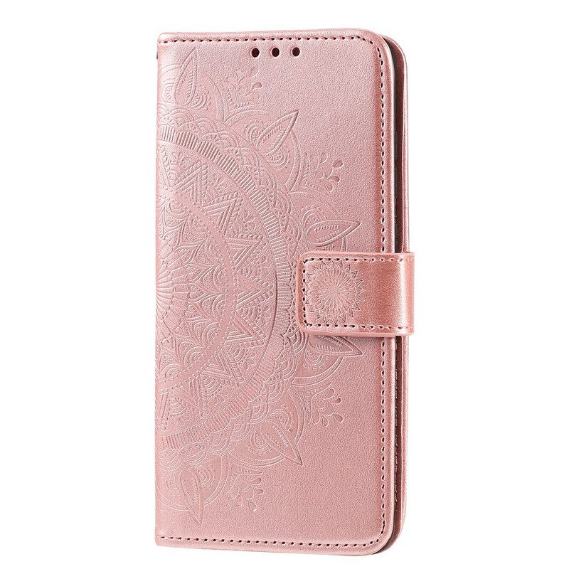 Folio-hoesje voor Samsung Galaxy A51 Zon Mandala