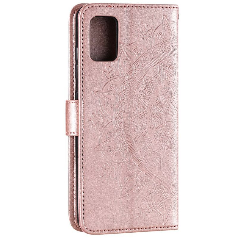Folio-hoesje voor Samsung Galaxy A51 Zon Mandala