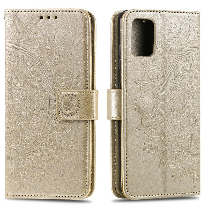 Folio-hoesje voor Samsung Galaxy A51 Zon Mandala